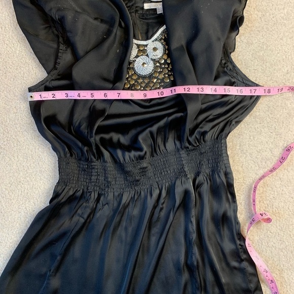 NWT Lucy Paris Embroidered Boho Top Blouse Women Medium Black - Picture 5 of 7